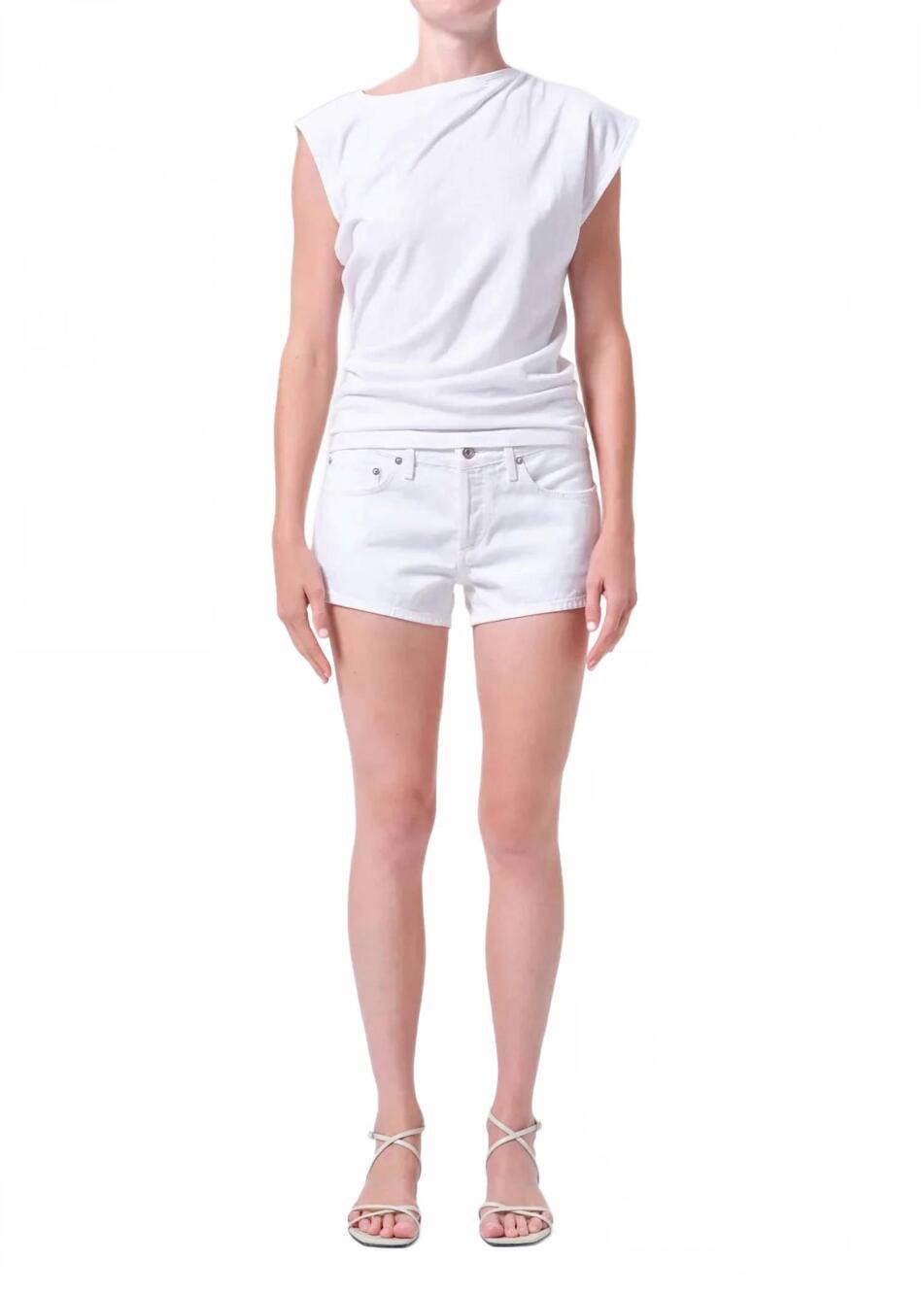 NEW AGOLDE low rise parker short in marshmallow